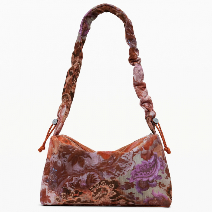 Geanta de dama, de mana si umar, Desigual, seria Corduroy Bergamo, Multicolor [7]