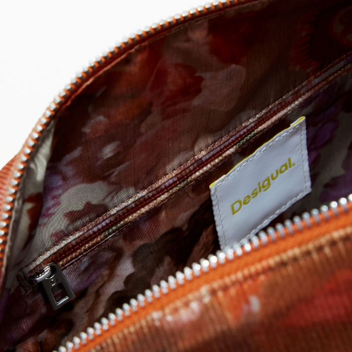 Geanta de dama, de mana si umar, Desigual, seria Corduroy Bergamo, Multicolor [3]