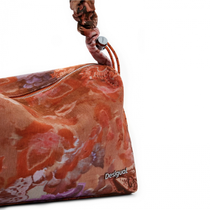 Geanta de dama, de mana si umar, Desigual, seria Corduroy Bergamo, Multicolor [5]