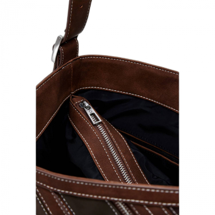 Geanta de dama, de mana si umar, Desigual, seria Fibonacci Buxton Mini, Maro inchis [3]
