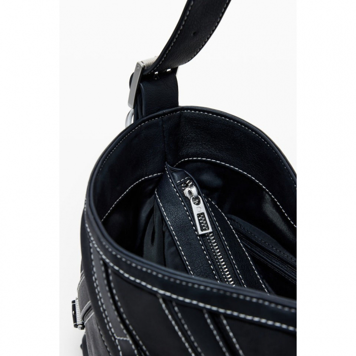 Geanta de dama, de mana si umar, Desigual, seria Fibonacci Buxton Mini, Negru [3]