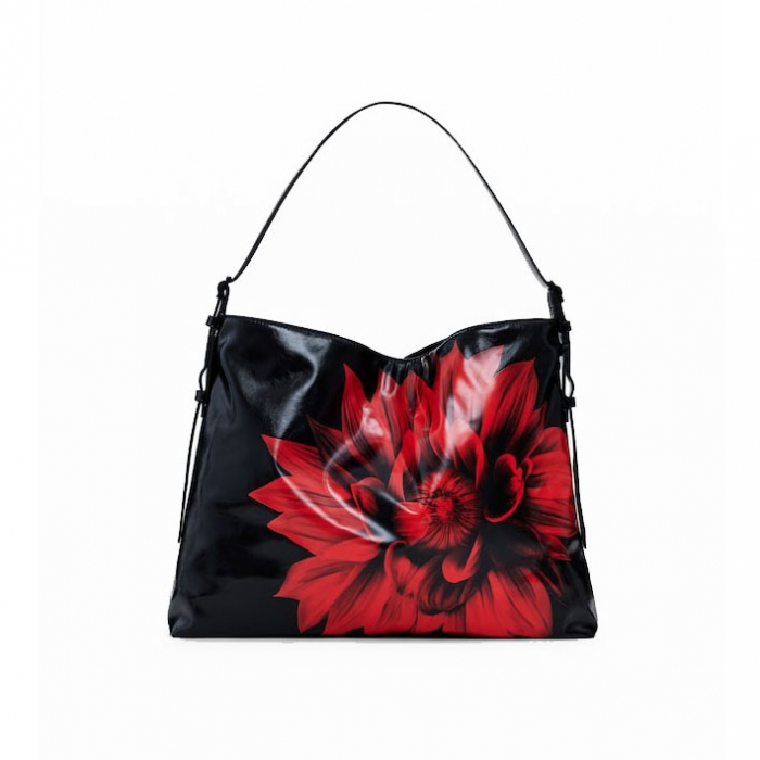 Geanta de dama, de mana si umar, Desigual, seria Flowerina Buxton, Negru [5]
