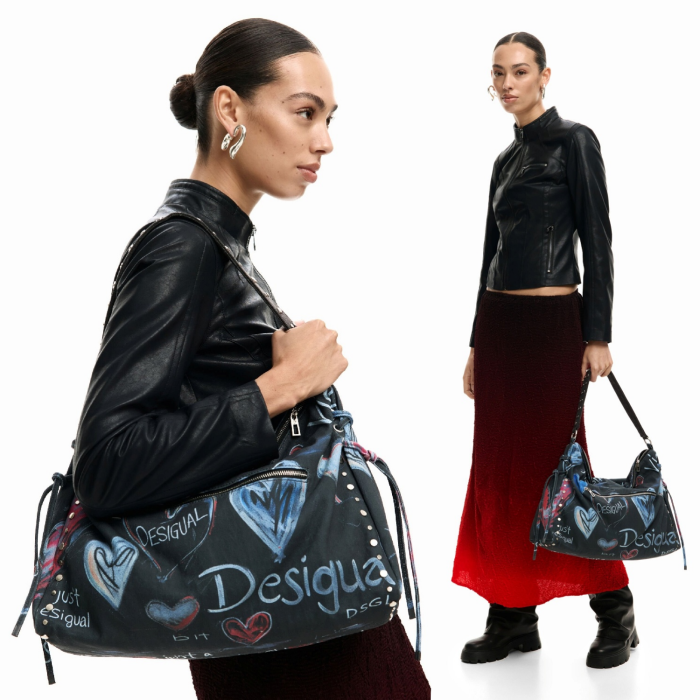 Geanta de dama, de mana si umar, Desigual, seria Graffiti, Multicolor [6]