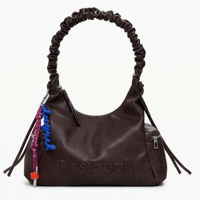 Geanta de dama, de mana si umar, Desigual, seria Half Logo Montville Piedra, Maro ciocolata [3]