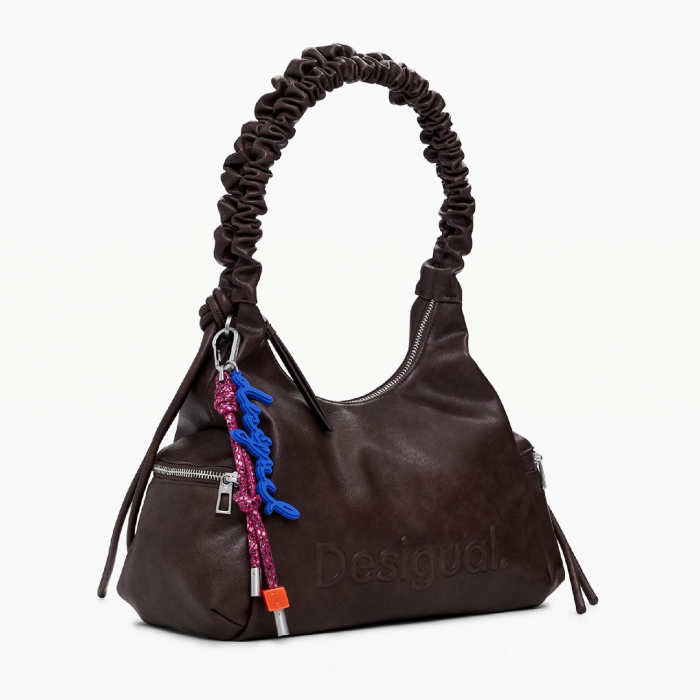 Geanta de dama, de mana si umar, Desigual, seria Half Logo Montville Piedra, Maro ciocolata [2]
