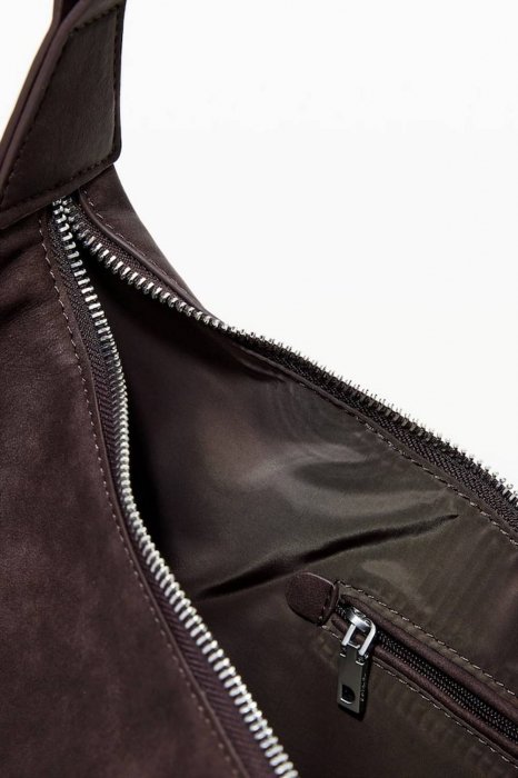 Geanta de dama, de mana si umar, Desigual, seria Half Logo Zante Choco, Maro inchis [4]
