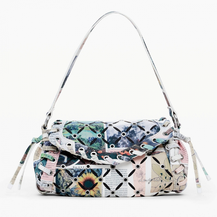 Geanta de dama, de mana si umar, Desigual, seria Juliett Cut Out Print, Multicolor [4]
