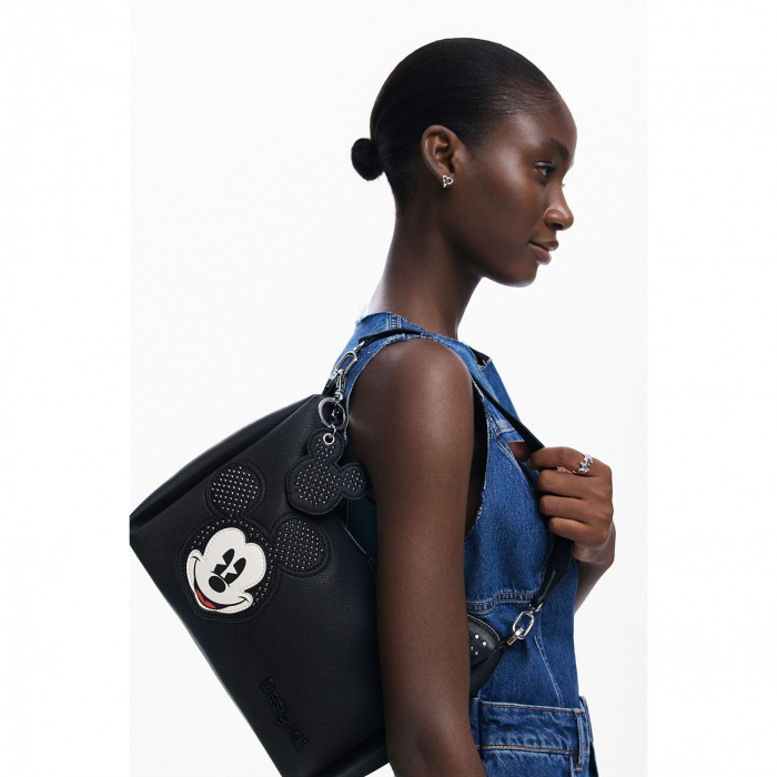 Geanta de dama, de mana si umar, Desigual, seria Mickey Studstyle Mayari Maxi, Negru [2]