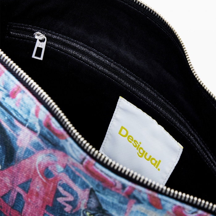 Geanta de dama, de mana si umar, Desigual, seria Pizzicato Leiria, Multicolor [3]