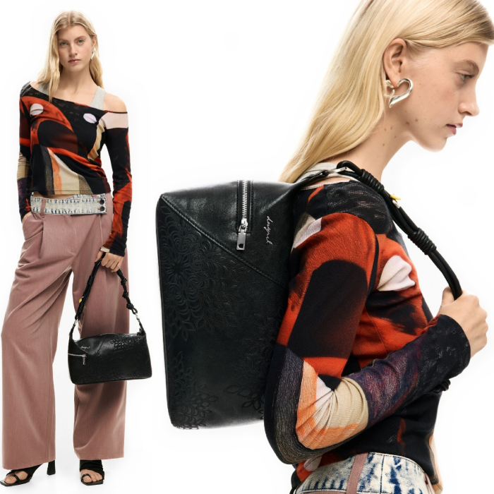 Geanta de dama, de mana si umar, Desigual, seria Sierra Huntington, Negru [4]