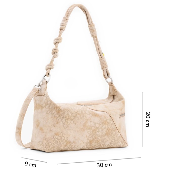 Geanta de dama, de mana si umar, Desigual, seria Sierra Huntington, Bej [2]