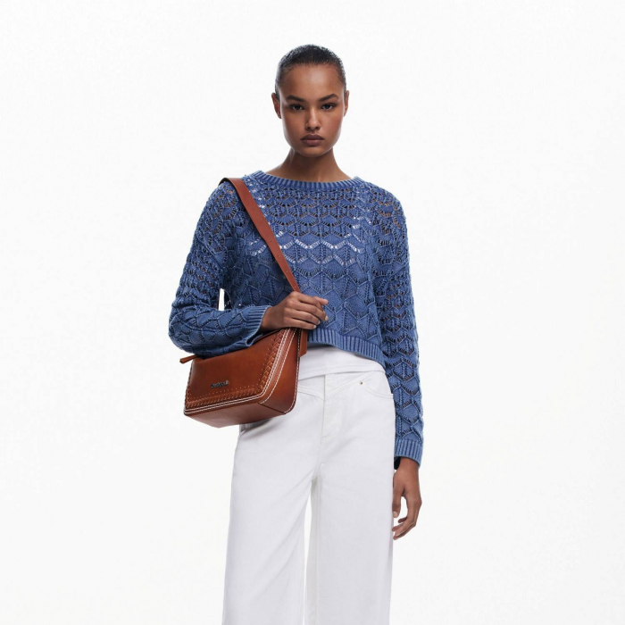 Geanta de dama, de mana si umar, Desigual, seria Trama Munich, Maro camel [2]