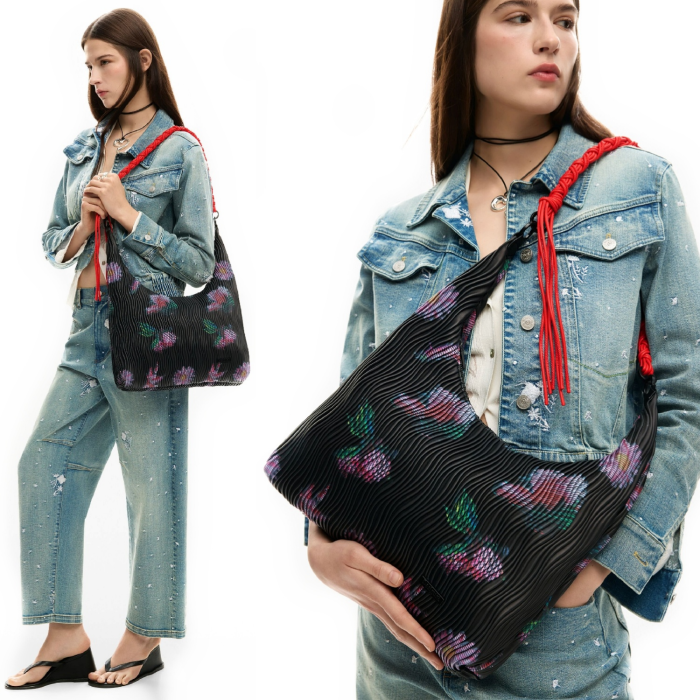 Geanta de dama, de mana si umar, Desigual, seria Xenon Samara, Negru [2]