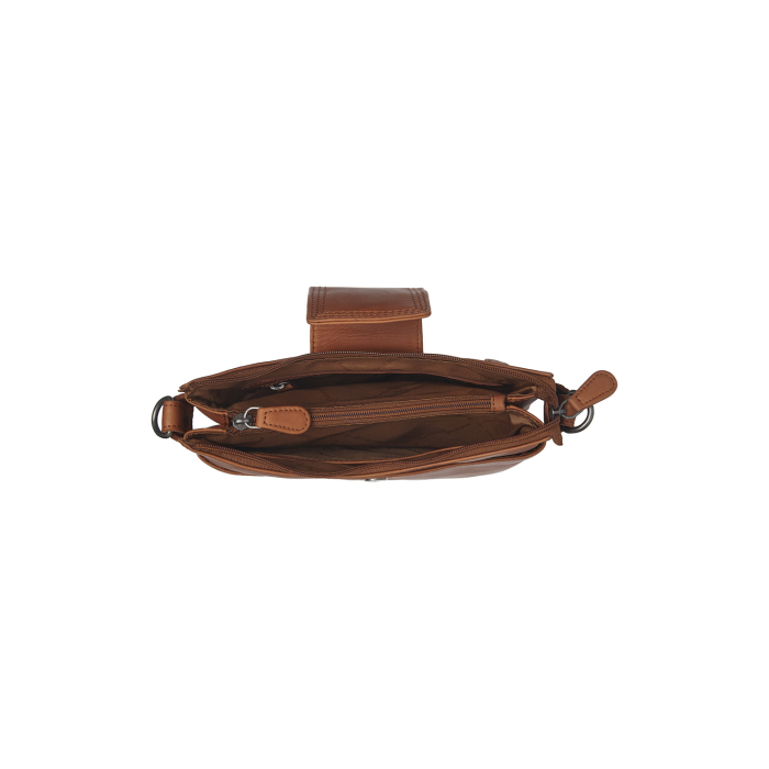 Geanta de dama, de mana si umar, din piele naturala, The Chesterfield Brand, Calora, Maro coniac [2]