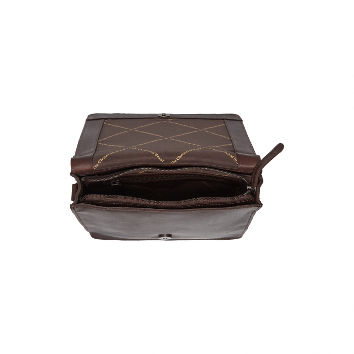 Geanta de dama, de mana si umar, din piele naturala, The Chesterfield Brand, Osuna, Maro inchis [3]