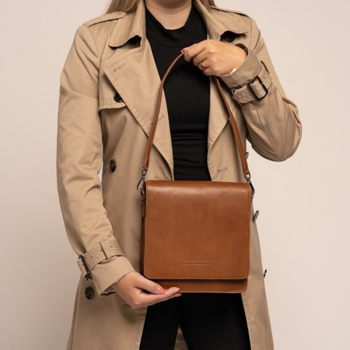 Geanta de dama, de mana si umar, din piele naturala, The Chesterfield Brand, Osuna, Maro coniac [2]
