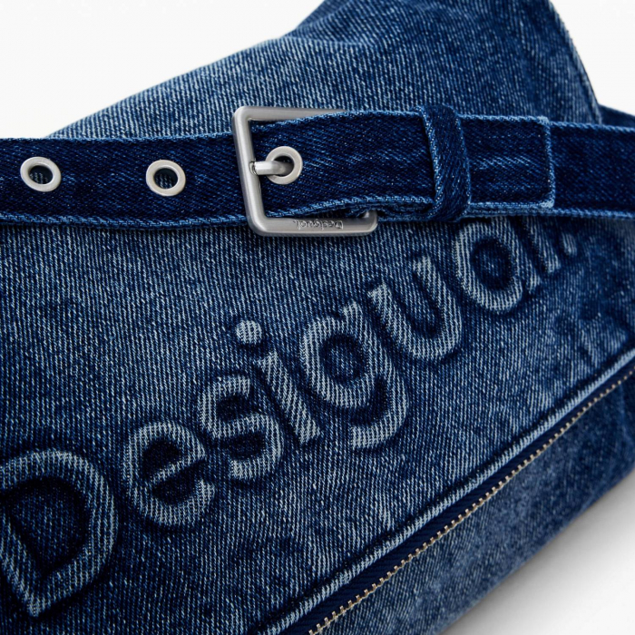 Geanta de dama, de mana si umar, Desigual, seria Half Logo, Albastru [3]