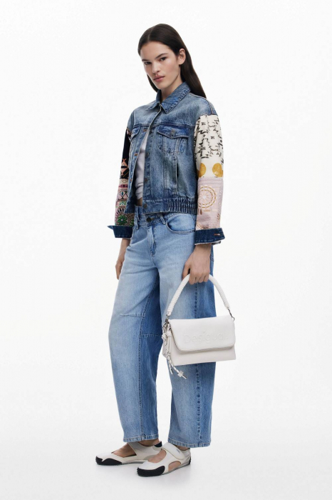 Geanta de dama, Desigual, seria Half Logo Venecia, Alb [3]