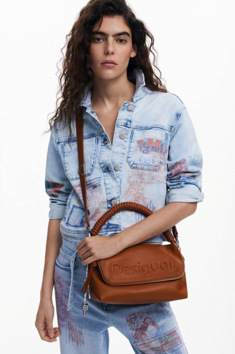 Geanta de dama, Desigual, seria Half Logo Venecia, Maro coniac [2]