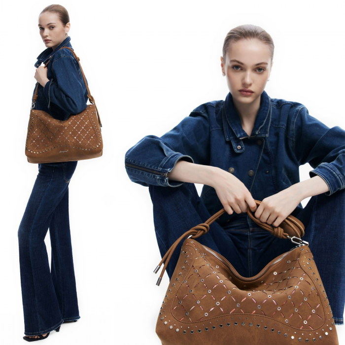 Geanta de dama, Desigual, seria Poker Yankee Leiria Mini, Maro coniac [3]