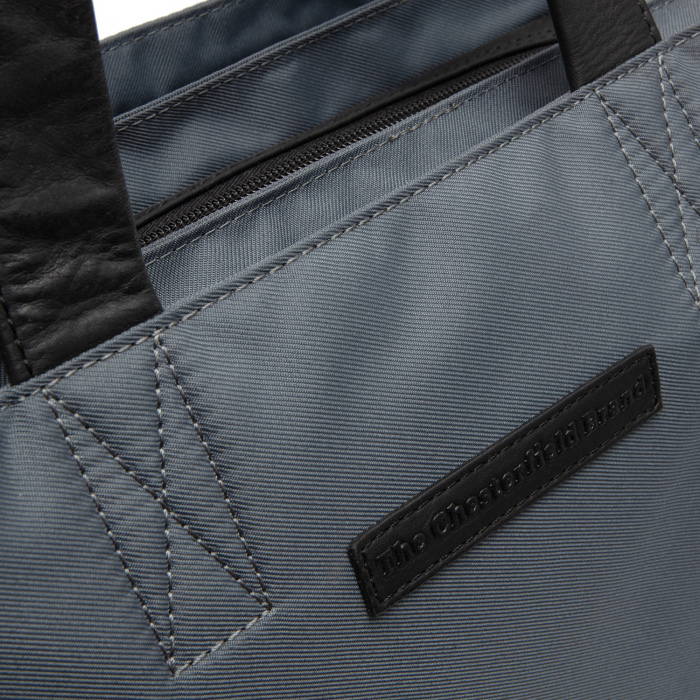 Geanta de dama din nylon si piele naturala, The Chesterfield Brand, Lavik, de mana si umar, Gri [2]