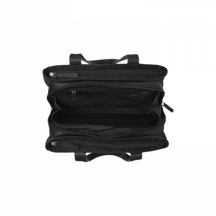 Geanta de dama din nylon si piele naturala, The Chesterfield Brand, Lavik, de mana si umar, Negru [5]