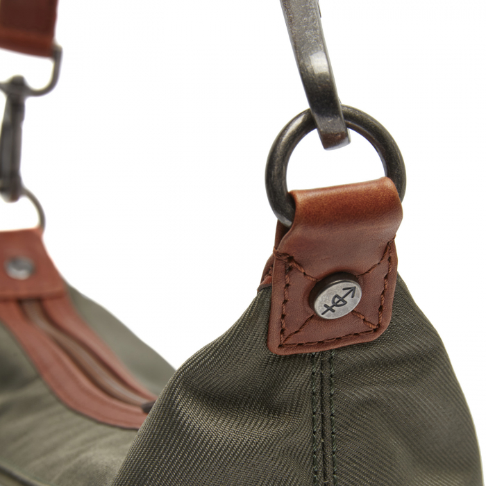 Geanta de dama din nylon si piele naturala, The Chesterfield Brand, Lovund, de mana si umar, Verde [7]