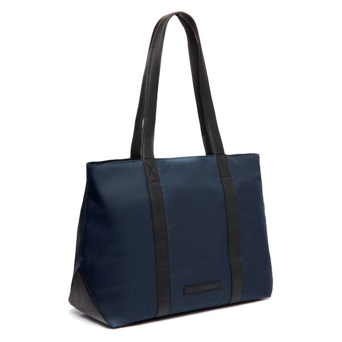 Geanta mare de dama din nylon si piele naturala, The Chesterfield Brand, Otta, de mana si umar, Bleumarin [1]