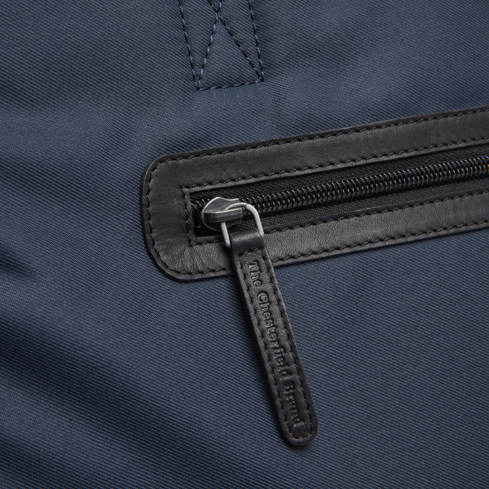 Geanta mare de dama din nylon si piele naturala, The Chesterfield Brand, Otta, de mana si umar, Bleumarin [5]