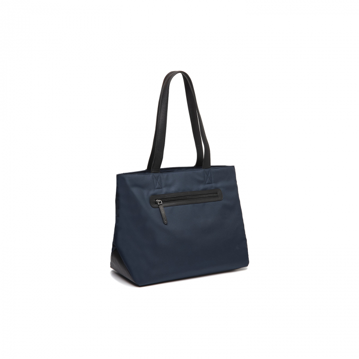 Geanta mare de dama din nylon si piele naturala, The Chesterfield Brand, Otta, de mana si umar, Bleumarin [6]