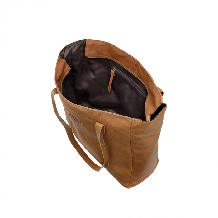 Geanta shopper, mare, de dama, din piele naturala, Klondike, Rush Rachel, de mana si umar, Maro coniac [3]