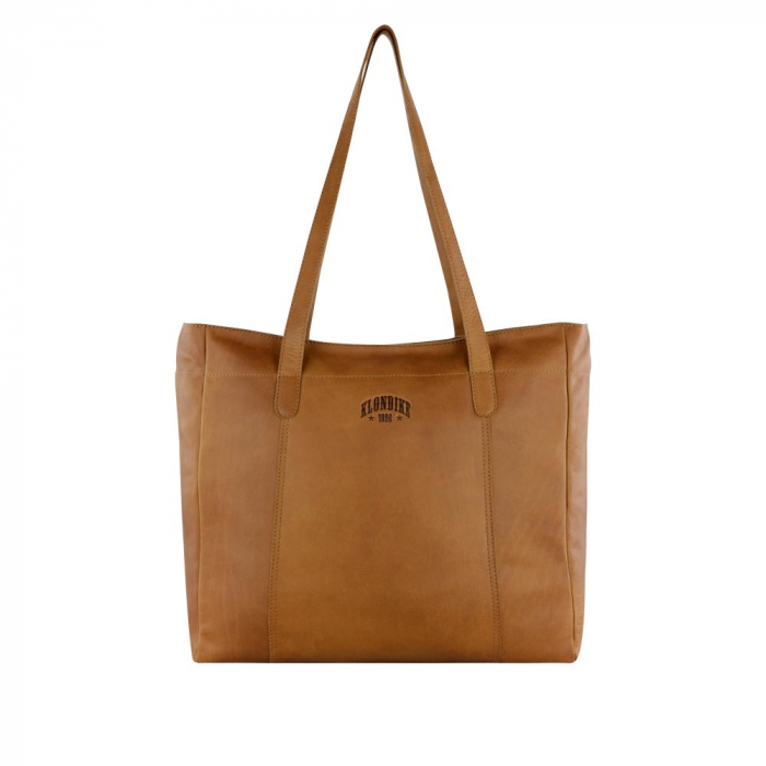 Geanta shopper, mare, de dama, din piele naturala, Klondike, Rush Rachel, de mana si umar, Maro coniac [2]