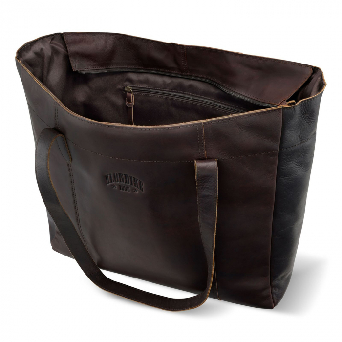 Geanta shopper, mare, de dama, din piele naturala, Klondike, Rush Rachel, de mana si umar, Maro inchis [3]
