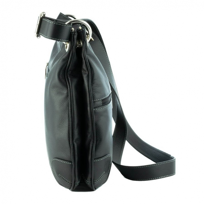 Geanta de dama din piele naturala moale, model 217, Negru [3]