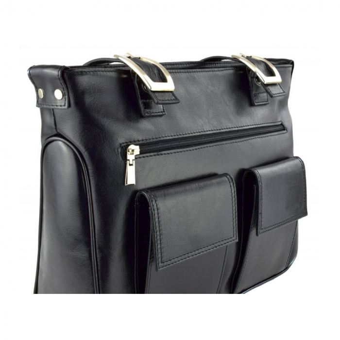 Geanta de dama, din piele naturala, model 015, Negru [5]