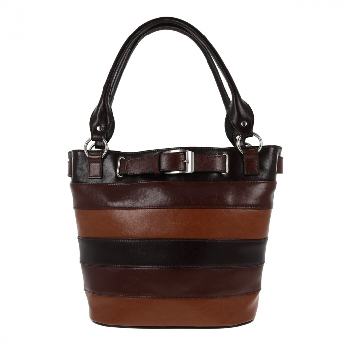 Geanta de dama din piele naturala, model 140, Maro [2]
