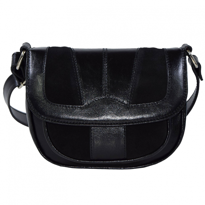 Geanta de dama din piele naturala, model 166, Negru [2]