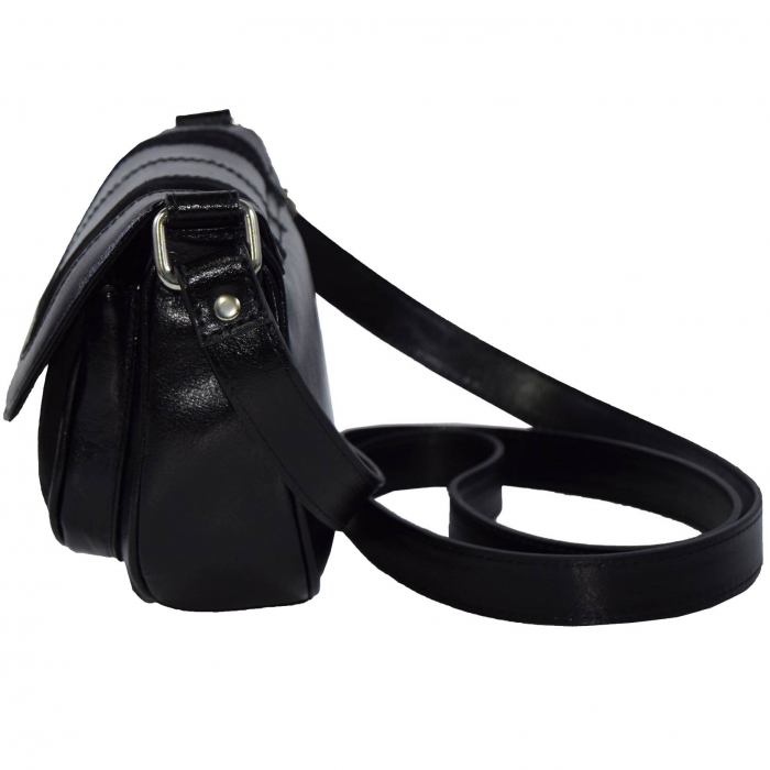 Geanta de dama din piele naturala, model 166, Negru [4]