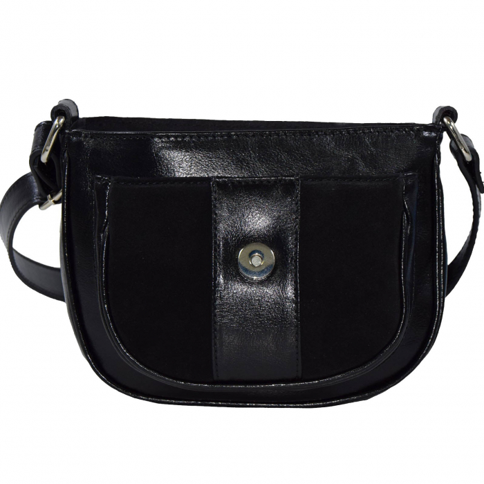 Geanta de dama din piele naturala, model 166, Negru [5]