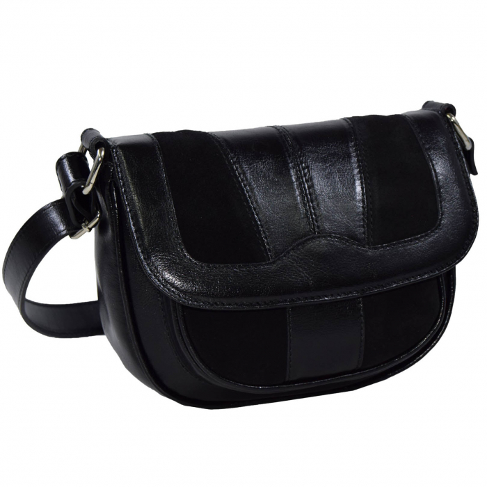 Geanta de dama din piele naturala, model 166, Negru [1]