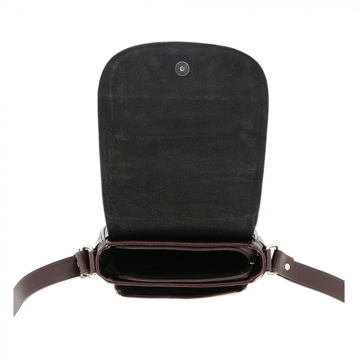 Geanta de dama din piele naturala, model 180, Maro inchis [5]