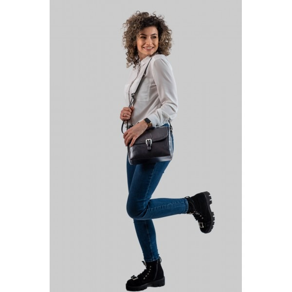 Geanta de dama din piele naturala, model 219, Negru [7]