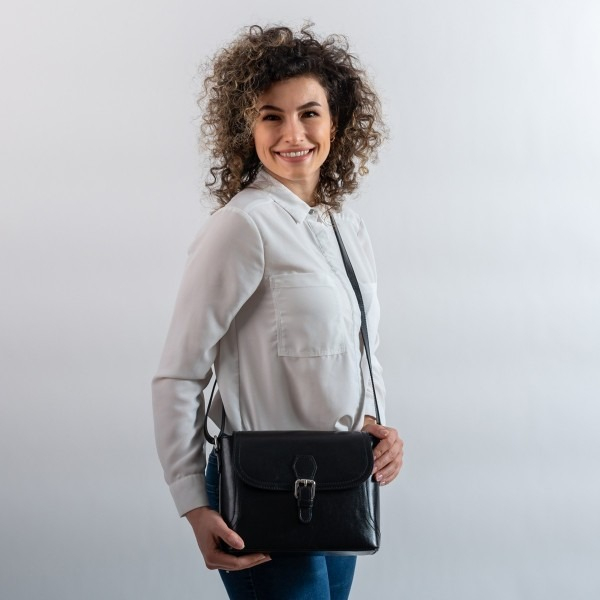 Geanta de dama din piele naturala, model 219, Negru [9]