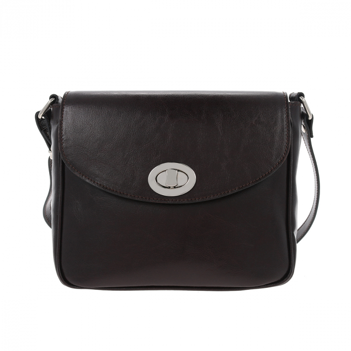 Geanta de dama din piele naturala, model 255, Maro inchis [3]