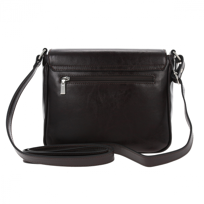 Geanta de dama din piele naturala, model 255, Maro inchis [4]