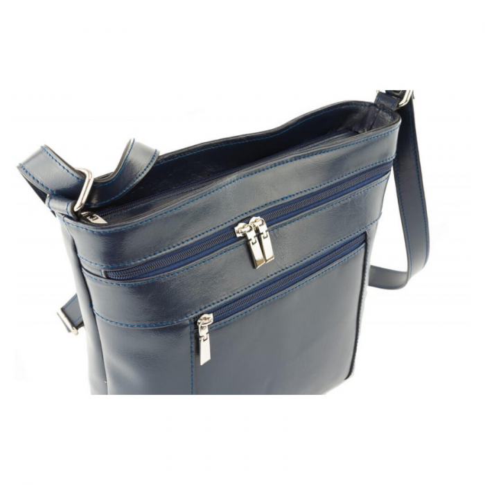 Geanta de dama din piele naturala, model 262, Bleumarin [3]