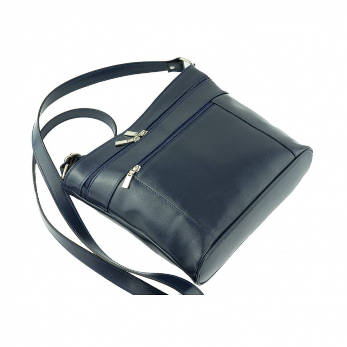 Geanta de dama din piele naturala, model 262, Bleumarin [6]