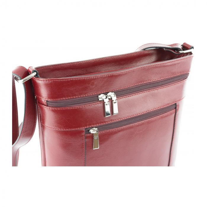 Geanta de dama din piele naturala, model 262, Bordo [6]