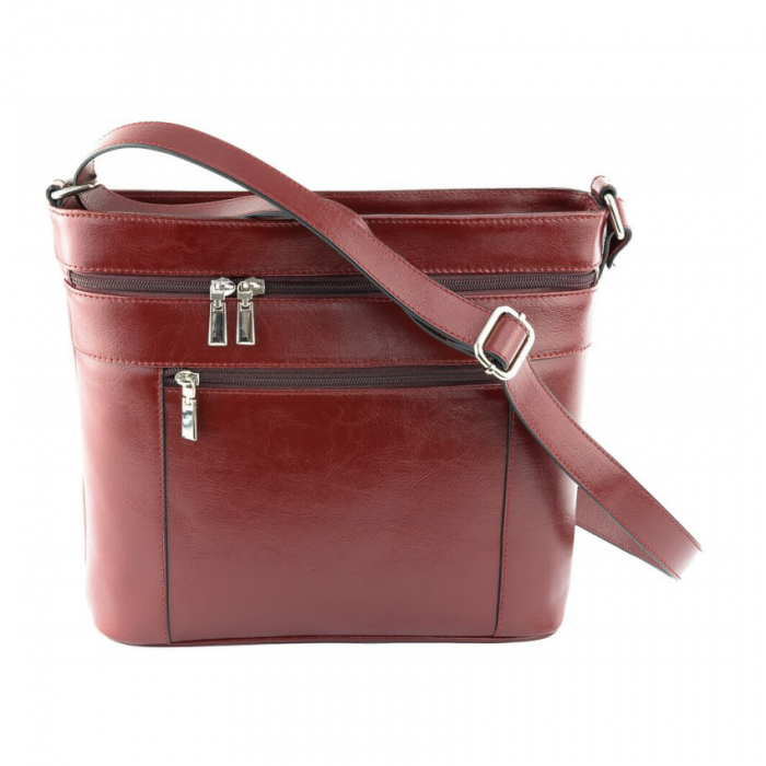 Geanta de dama din piele naturala, model 262, Bordo [3]