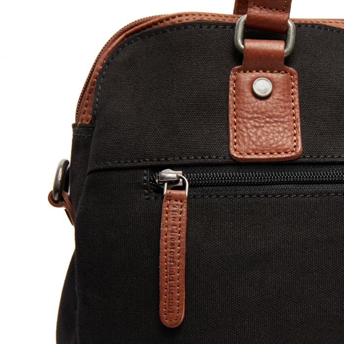 Geanta de dama din piele naturala si textil, The Chesterfield Brand, Maleny, Negru [7]